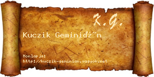 Kuczik Geminián névjegykártya
